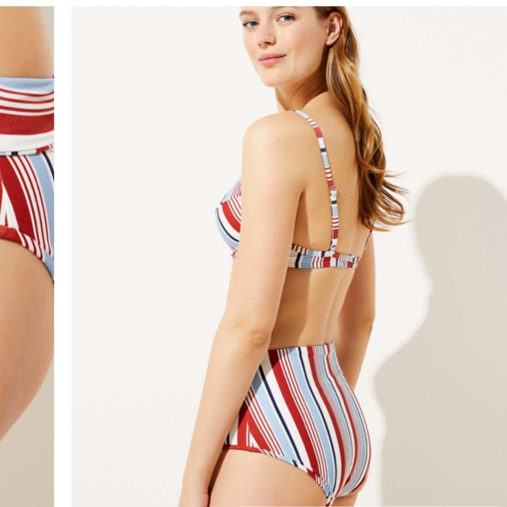 LOFT Striped High Waisted Bikini